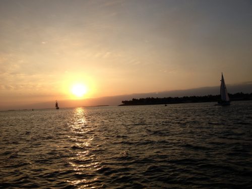 Praça Mallory Pôr do sol no mar, em Key West