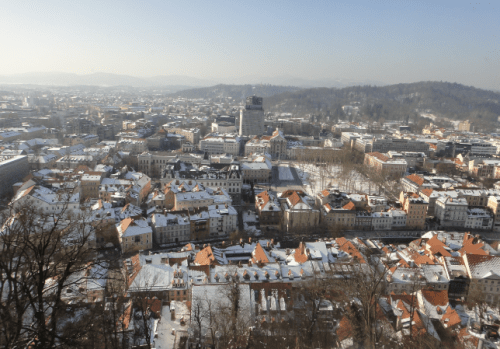 Vista panorâmica da cidade de Liubliana