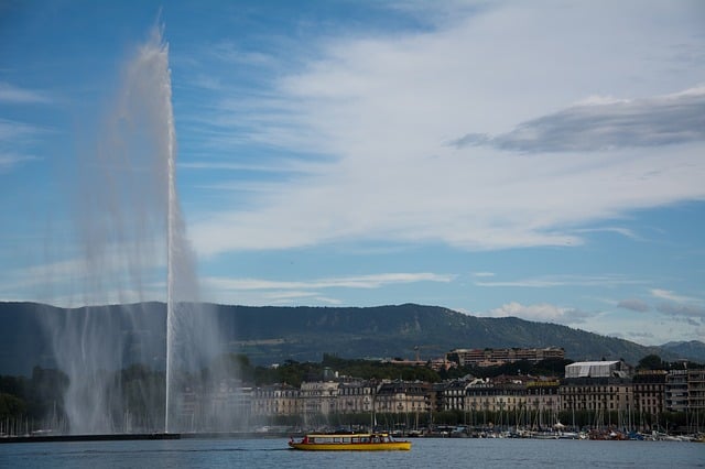 Jet d´Eau e o Lago Léman em Genebra