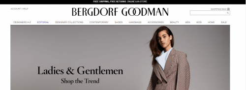 Bergdorf Goodman Homepage do site Bergdorf Goodman