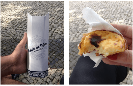 Embalagem com pastéis de Belém Pastel de Belém em embalagem