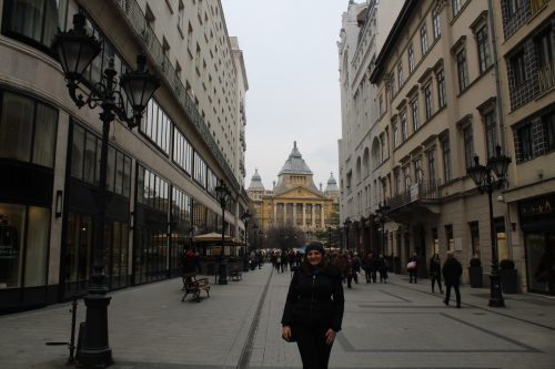 Centro de Budapeste Rua de comércio no centro de Budapeste
