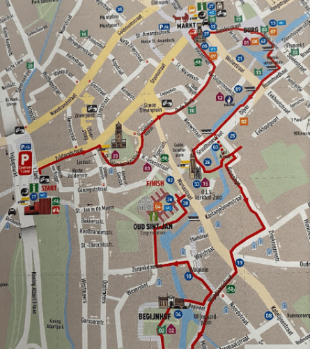 Mapa turístico de Bruges