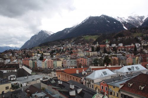 Vista panorâmica de Innsbruck no inverno