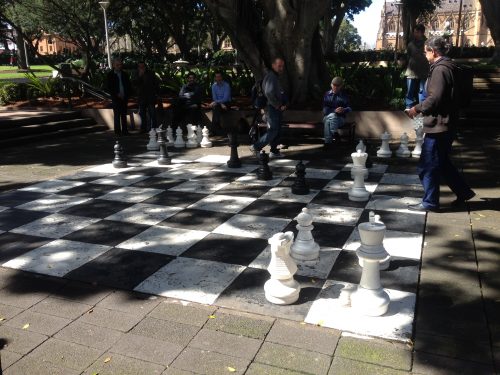 Hyde Park de Sydney Pintura de tabuleiro no chão da rua