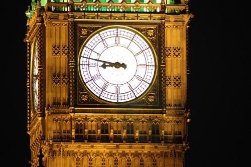 Big Ben de noite Relógio iluminado em Londres