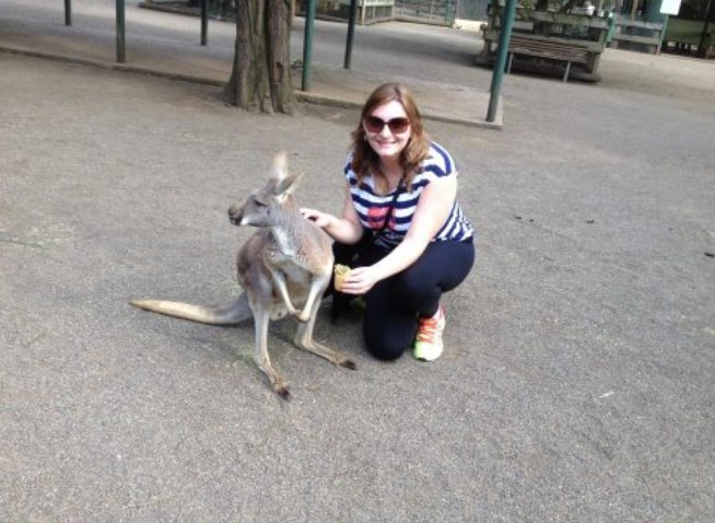 Turista com canguru, em Sydney