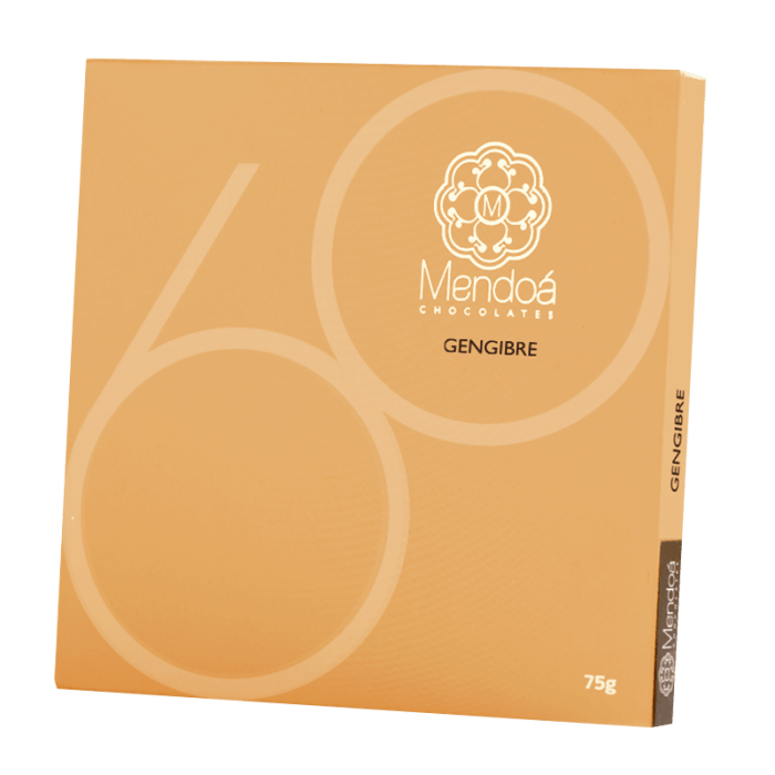 Mendoá Chocolates embalagem laranja fechada