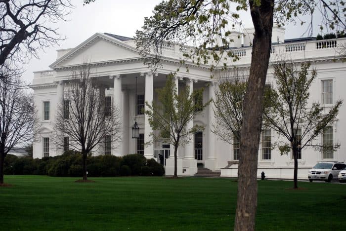 Casa Branca, nos Estados Unidos Casa Branca com jardim na frente