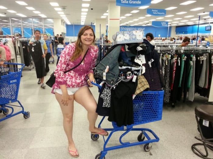 Fazendo compras na Ross Carrinho de compras cheio na Ross