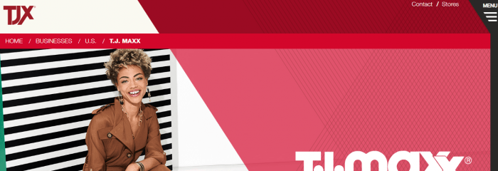 Site da T.J Maxx Banner da T.J Maxx