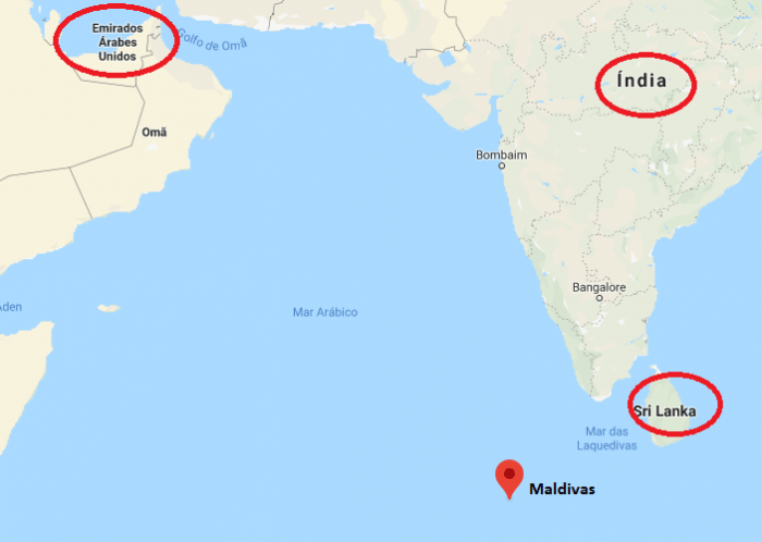 Onde fica as Maldivas