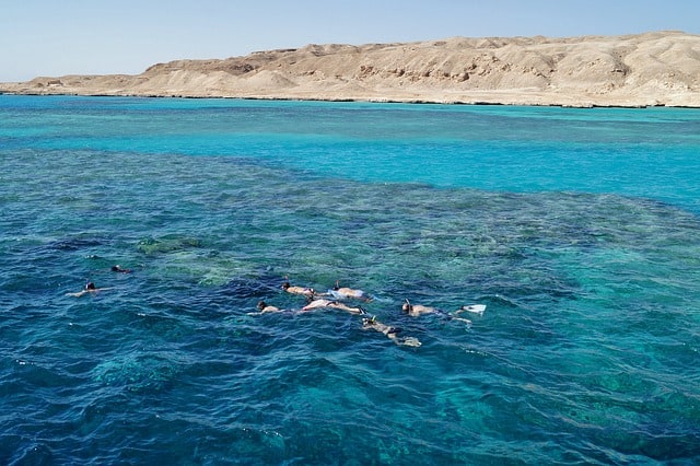 turismo na Ilha de Giftun turistas nadando na Ilha de Giftun