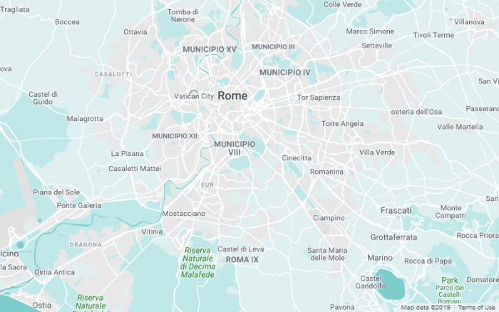 Mapa de Roma no Snazzy Maps Mapa de Roma colorido