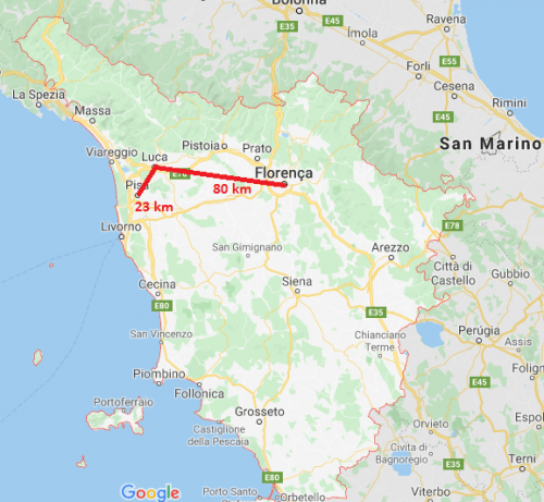 Mapa da Toscana