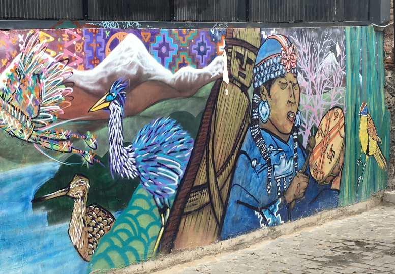 Painel de Arte em Valparaíso, nos Arredores de Santiago