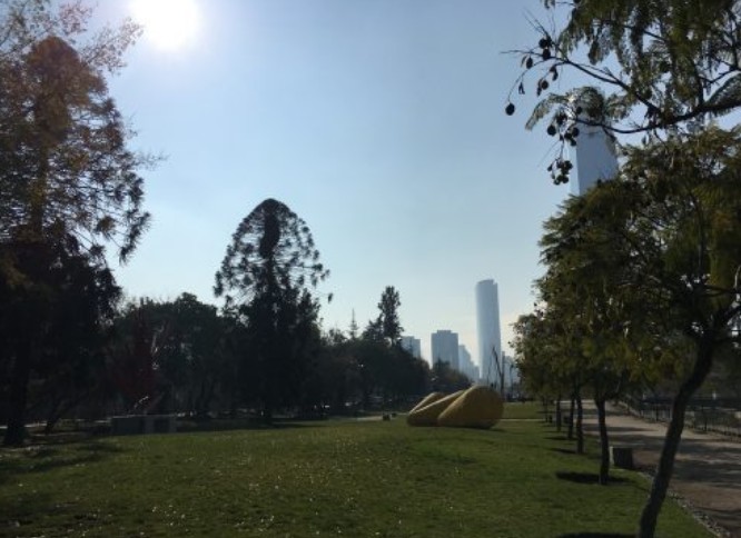 Parque urbano em Santiago
