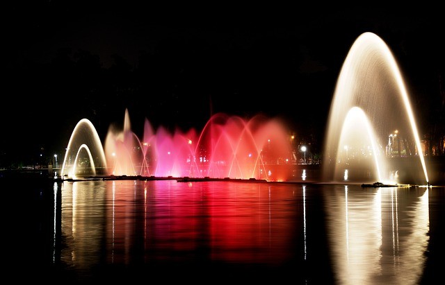 Fonte iluminada do Ibirapuera Fonte do Ibirapuera