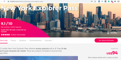 onde comprar New York Explorer Pass