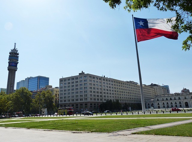 Bandeira do Chile em Santiago