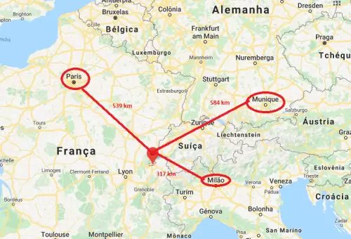 Genebra no mapa da Europa Genebra no mapa da Europa