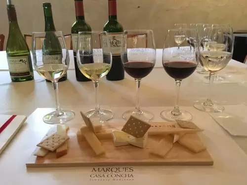 Como harmonizar queijos e vinhos Tábua de queijos com vinhos ao fundo