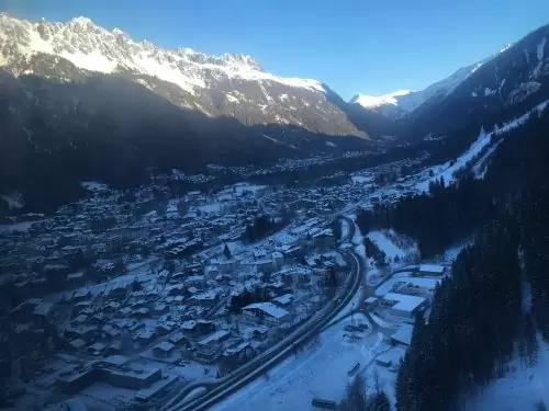 Vista panorâmica de Chamonix Vista de Chamonix, na França