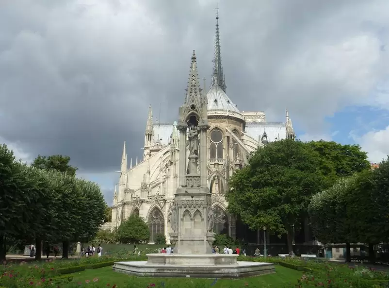 Catedral de Notre Dame, parte de trás Catedral de Notre Dame, parte de trás