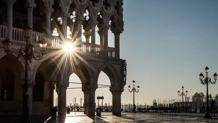 brilho do sol em Veneza